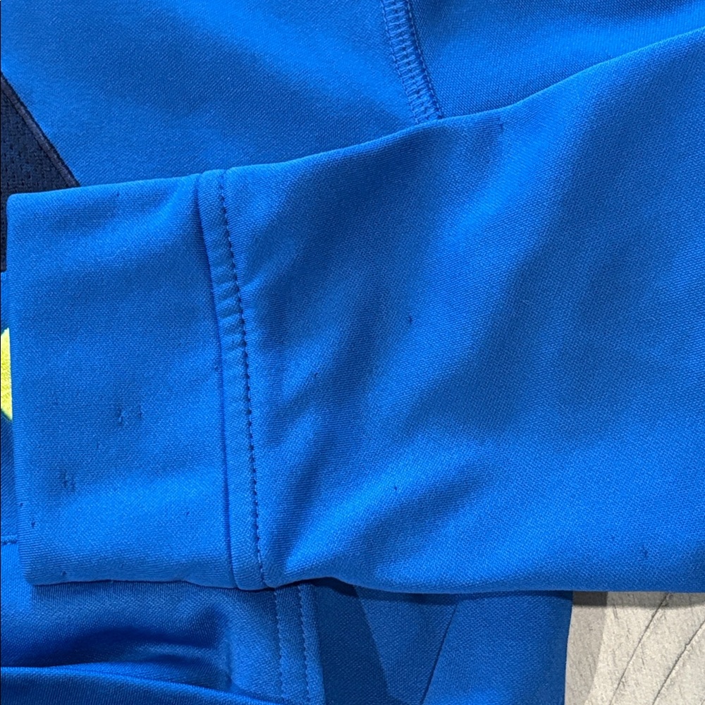 Adidas Kids Blue Hoodie with Yellow Stripes Boys Size 7 - Picture 8 of 8